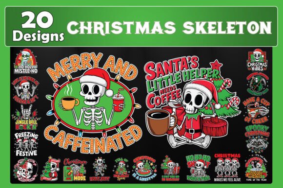 Christmas Skeleton SVG Bundle: Graphics for Crafts & Content