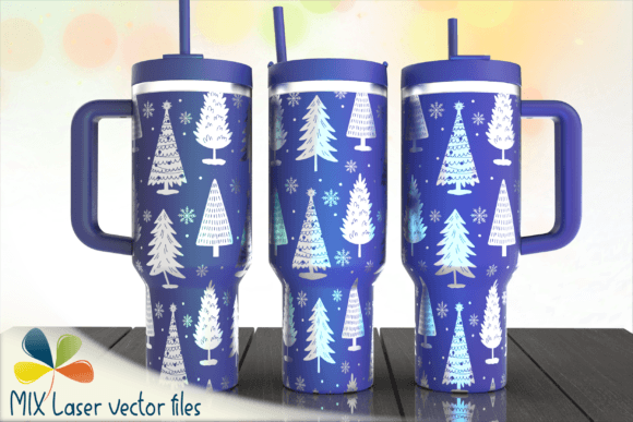 Christmas Trees Laser Tumbler Engraved Graphics
