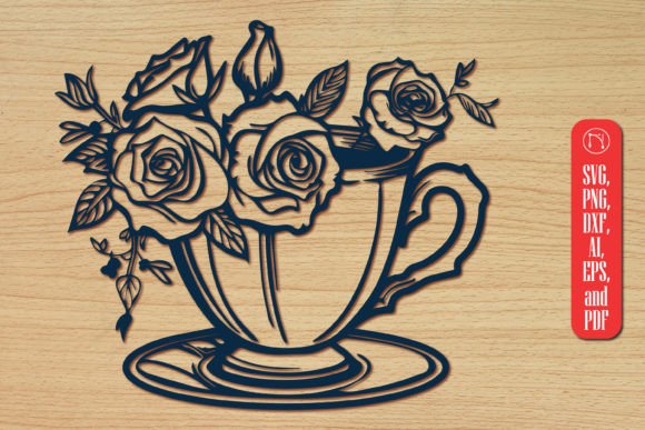 Cricut Tea Cup with Flowers SVG Set: Graphics for Crafts & Brand Charm