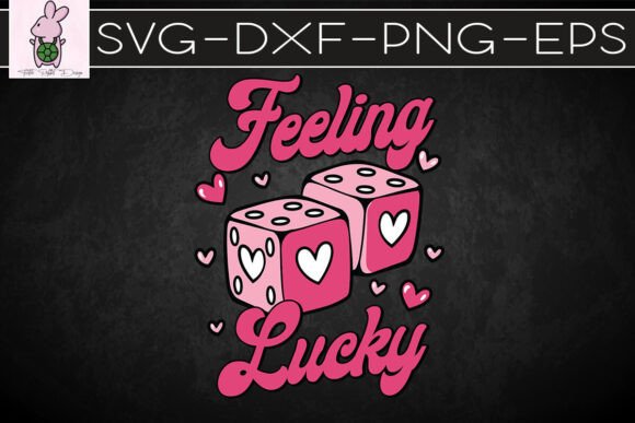 Feeling Lucky Retro Valentines Day SVG — Graphics & Crafts