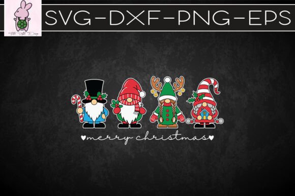 Four Gnomes Merry Christmas SVG: Crafts & Graphics for Local Branding