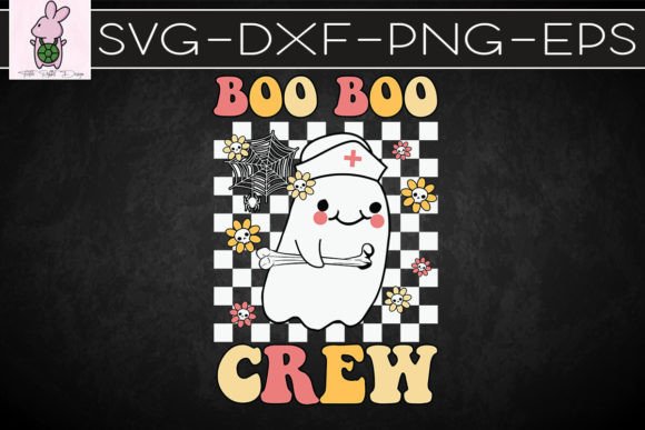 Groovy Boo Boo Crew Nurse Ghost SVG: Graphics for Crafts & Content