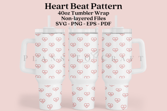 Hearbeat 40oz Tumbler Sublimation Wrap: Graphics for Crafts