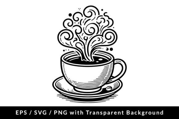 Hot Cup of Coffee SVG EPS PNG Graphics & Illustrations