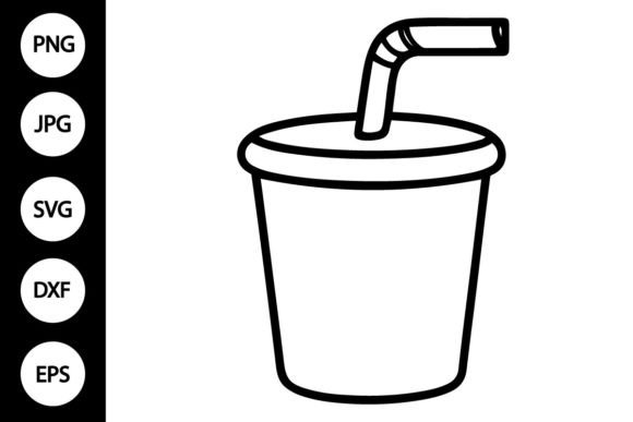 Outline Cup with Straw SVG: Graphics & Crafts Asset Review