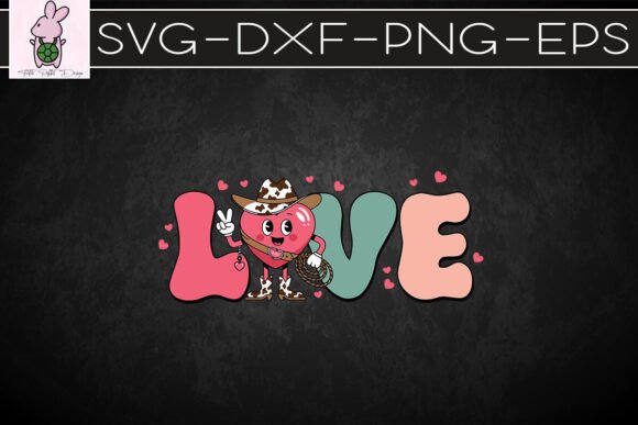 Retro Love Western Valentines SVG Graphics for Crafts