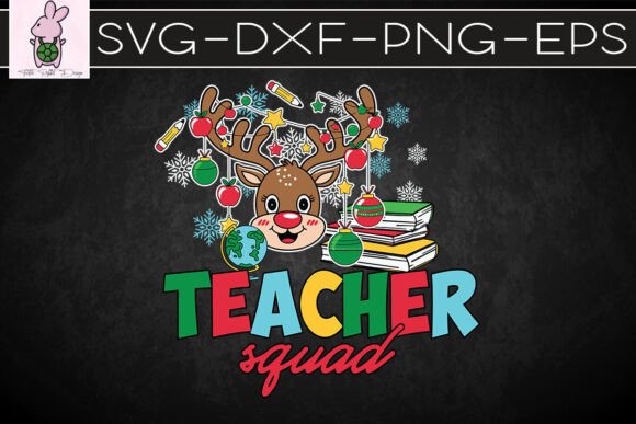 Teacher Squad Reindeer Buffalo Xmas SVG: Graphics for Crafts