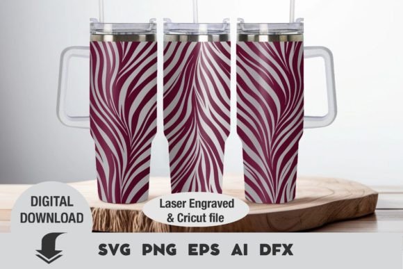 Tumbler 40oz Design SVG, Zebra Laser Eng